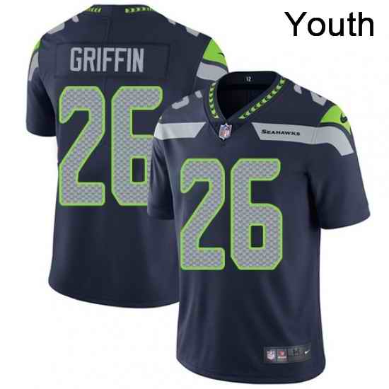 Youth Nike Seattle Seahawks 26 Shaquill Griffin Elite Steel Blue Team Color NFL Jersey